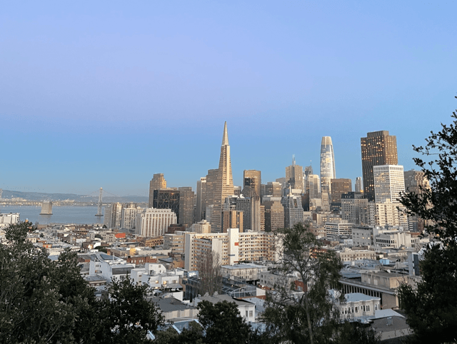 SF skyline view at Ina Coolbrith Park